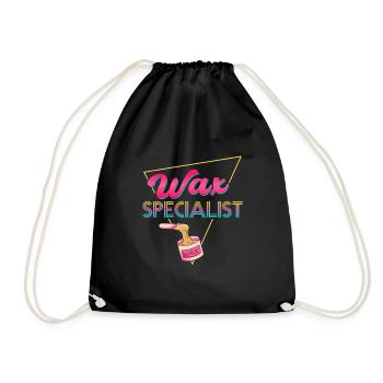 80s Retro Waxing Specialist Design - Drawstring Bag - black - Front