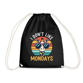 Giraffe I Don`t Like Mondays - Turnbeutel - Schwarz - Vorne