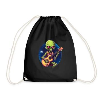 Green Alien Guitariste - Sac de sport léger - noir - Devant