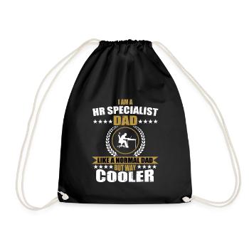 Funny HR Specialist Dad - Drawstring Bag - black - Front