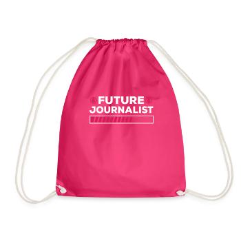Future Journalist Shirt Media Journalism - Drawstring Bag - fuchsia - Front