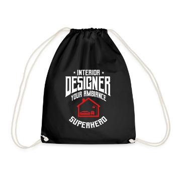 Funny Interior Designer Design - Drawstring Bag - black - Front