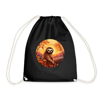 Paresseux en automne - Sac de sport léger - noir - Devant