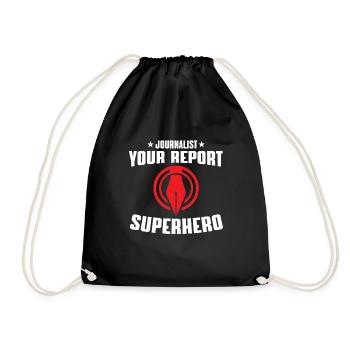 Funny Journalist Gift - Drawstring Bag - black - Front