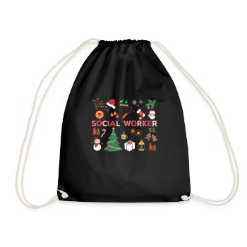 Travailleur social costume de Noël Noël - Sac de sport léger - noir - Devant