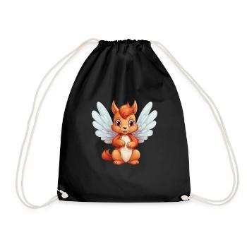 Mignon Écureuil Ange Comic - Sac de sport léger - noir - Devant