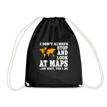 Geography Lovers - Drawstring Bag - black - Front