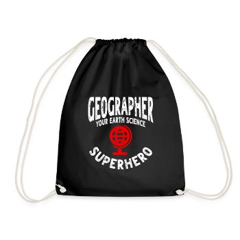 Funny Geographer Design - Drawstring Bag - black - Front