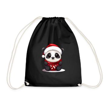 Panda Noël : ours mignon dans la magie des fêtes - Sac de sport léger - noir - Devant