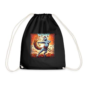 Karate hangover in autumn leaves - Drawstring Bag - black - Front