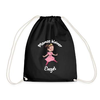Mamas kleiner Engel Mädchen Engel Tochter Mama - Turnbeutel - Schwarz - Vorne