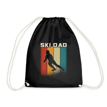 Retro Ski Dad Ski Papa - Turnbeutel - Schwarz - Vorne