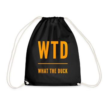 What the Duck lustiges Geschenk WTD - Turnbeutel - Schwarz - Vorne