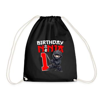 Chemise Ninja Anniversaire Enfant - 1 Année Naissance Ninja - Sac de sport léger - noir - Devant