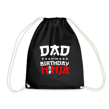 Papa du thème de la fête d’anniversaire Ninja - Sac de sport léger - noir - Devant