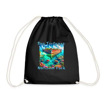 Dry Tortugas Nationalpark Florida – Grunge-Stil - Turnbeutel - Schwarz - Vorne