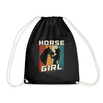 Horse Girl Horse Girl Horse Riding Rider - Drawstring Bag - black - Front