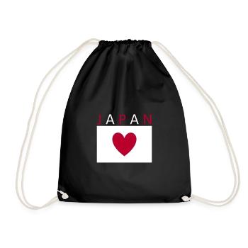 Drapeau du Japon Coeur Tokyo - Sac de sport léger - noir - Devant