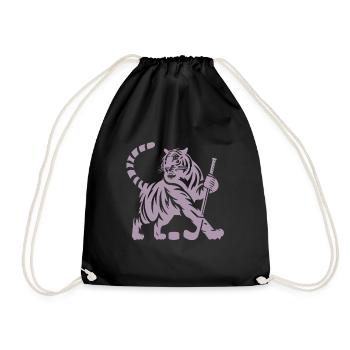 Silhouette minimaliste de joueur de hockey sur glace tigre - Sac de sport léger - noir - Devant