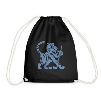 Silhouette minimaliste de joueur de hockey sur glace tigre - Sac de sport léger - noir - Devant