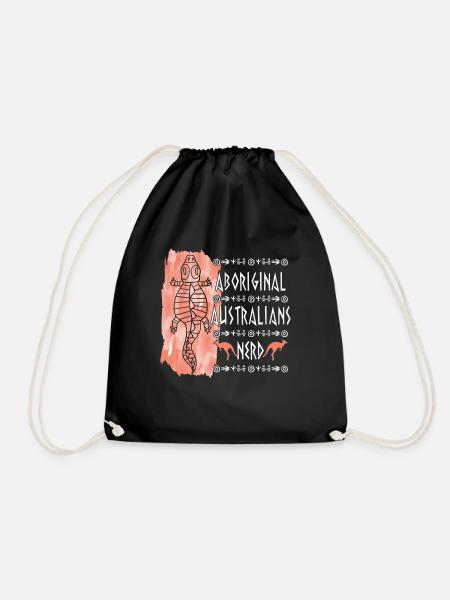 Aboriginal Australians Nerd - Drawstring Bag - black