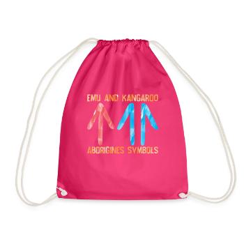 Emu Kangaroo Aborigines - Turnbeutel - Fuchsia - Vorne