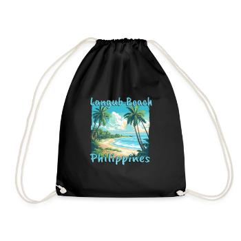 Langub Beach, Philippines - Grunge style for the - Drawstring Bag - black - Front
