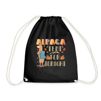 alpaca tent for tonight! - Drawstring Bag - black - Front