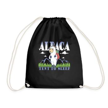 alpaca tent to sleep - Drawstring Bag - black - Front
