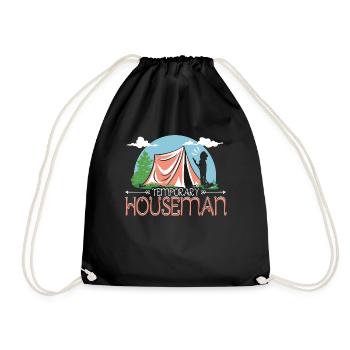 temporary houseman - Drawstring Bag - black - Front