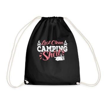last clean camping shirt - Drawstring Bag - black - Front
