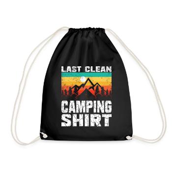 last clean camping shirt - Drawstring Bag - black - Front