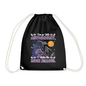 Ich interessiere mich so sehr für Astronomie, dass ich den Mond neidisch mache. - Turnbeutel - Schwarz - Vorne