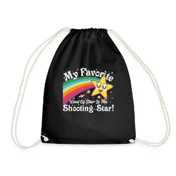 My favorite kind of star is the shooting star! - Drawstring Bag - black - Front