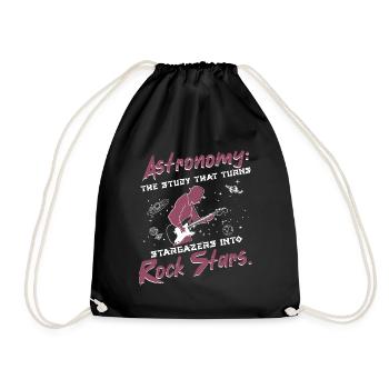 Stargazing rock stars - Drawstring Bag - black - Front