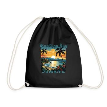 Montego Bay Jamaïque - Coucher de soleil à - Sac de sport léger - noir - Devant