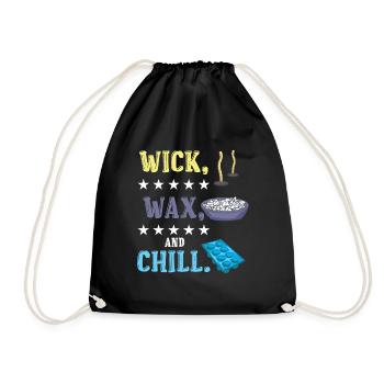 Wick, wax, and chill. - Drawstring Bag - black - Front