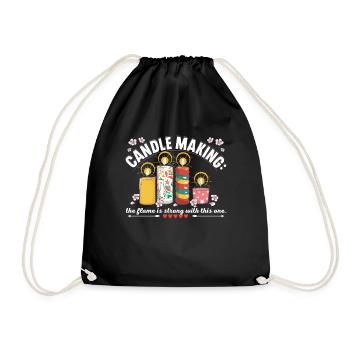 Candle making: the flame is strong with this one. - Drawstring Bag - black - Front