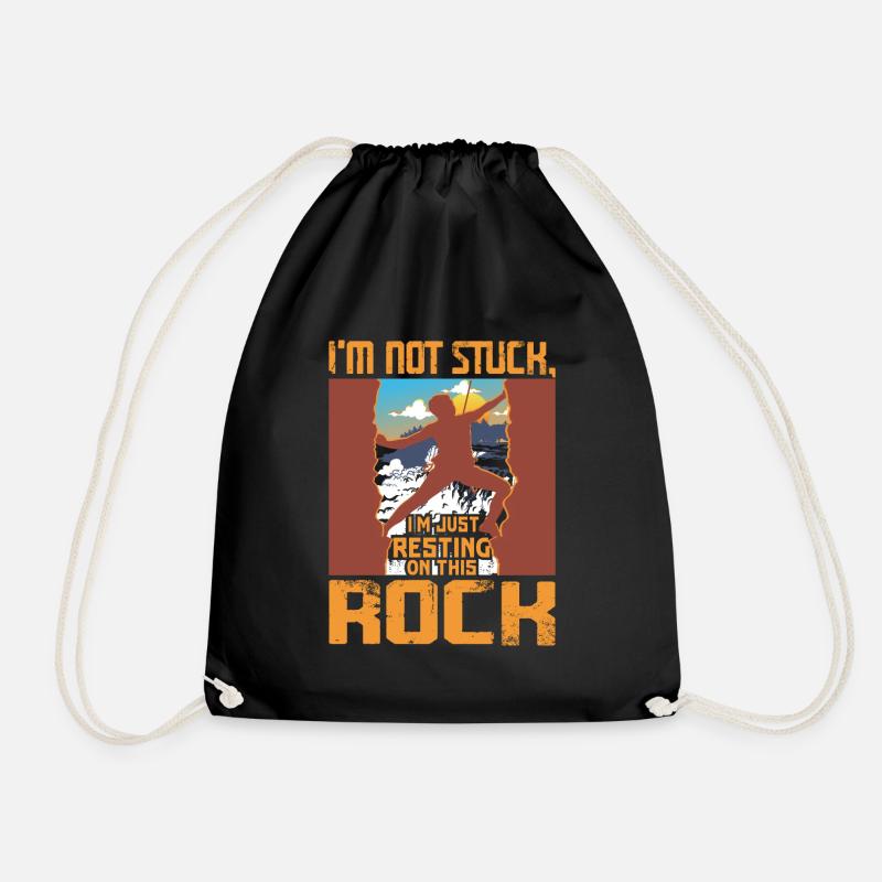 Je ne suis pas coincé, je me repose juste sur ce rocher - Sac de sport léger - noir