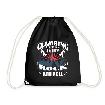 Climbing is my 'rock' and roll - Drawstring Bag - black - Front
