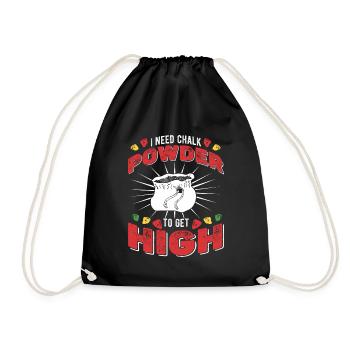 I need chalk powder to get high - Drawstring Bag - black - Front