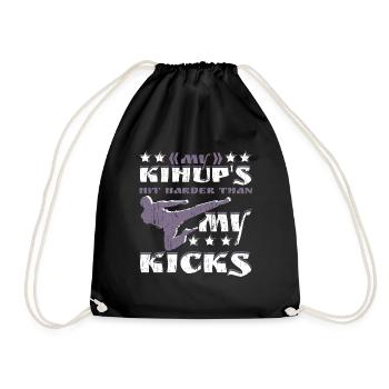 mon Kihup frappe plus fort que mes coups de pied - Sac de sport léger - noir - Devant