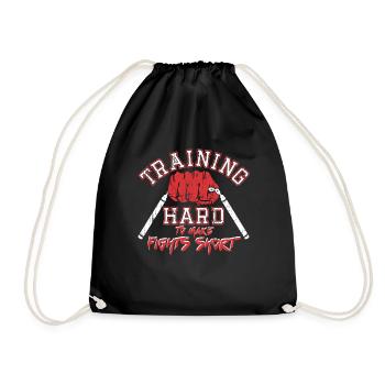 Training hard to make fights short - Drawstring Bag - black - Front
