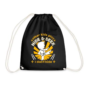 Other kids play hide & seek I don't hide - Drawstring Bag - black - Front
