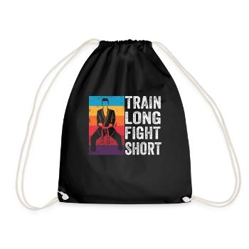 Train Long Fight short - Drawstring Bag - black - Front