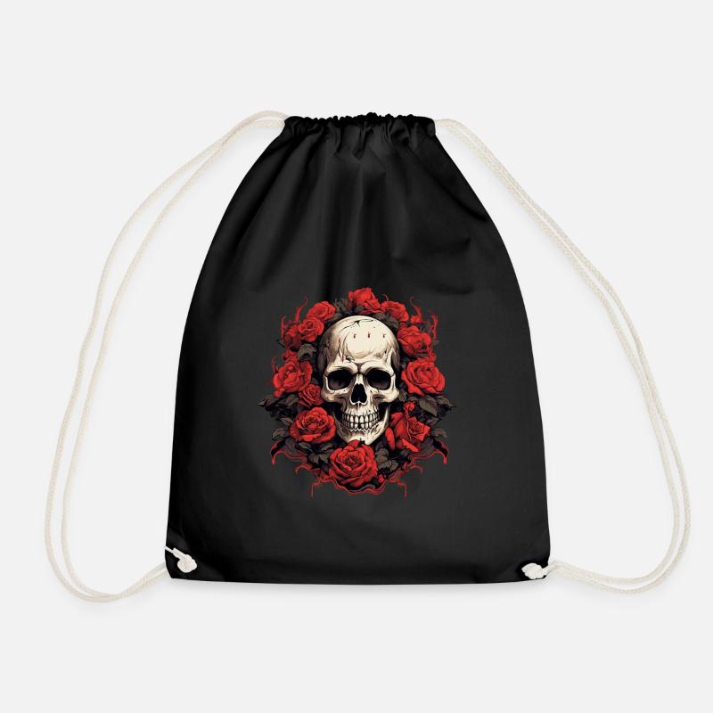 Skull & Roses - Turnbeutel - Schwarz