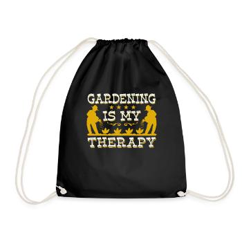 Gärtnern ist meine Therapie - Turnbeutel - Schwarz - Vorne