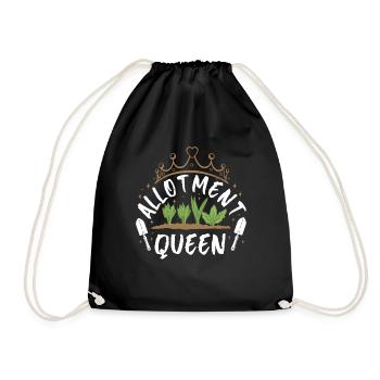 allotment queen - Drawstring Bag - black - Front