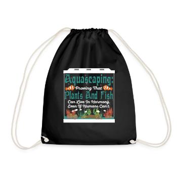 fish can live in harmony, even if humans can't. - Drawstring Bag - black - Front