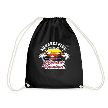 fish feel like they're on a tropical vacation. - Drawstring Bag - black - Front